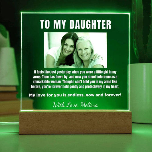 Personalized Gift for Daughter, Premium Acrylic Keepsake with Built-in LED Lights