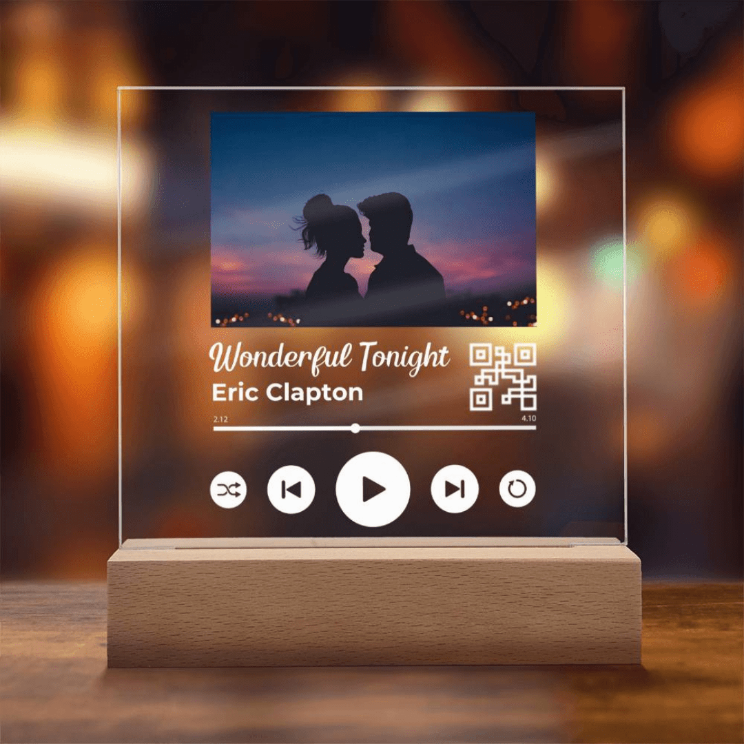 Custom Photo Acrylic Lamp Song Plaque With Built-In LED Lights