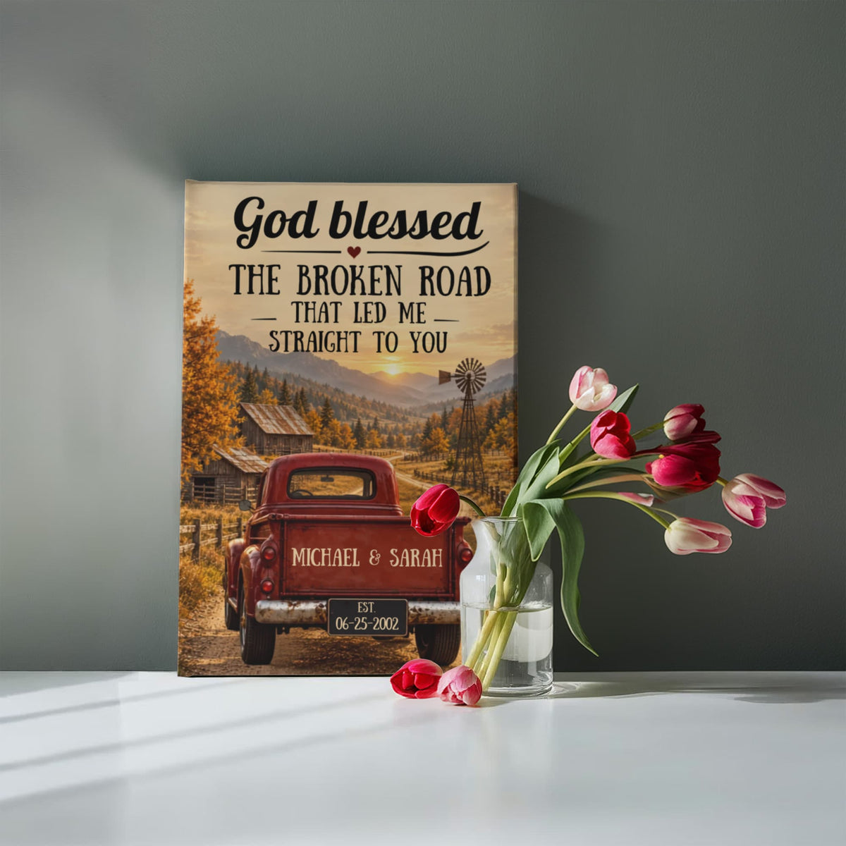 Rustic Farmhouse Couple Canvas Print