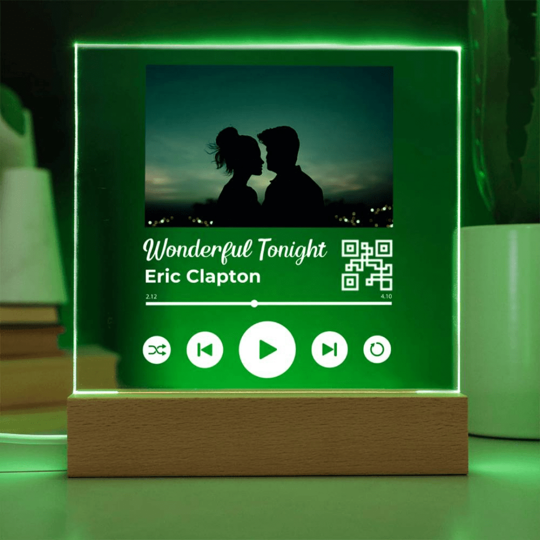 Custom Photo Acrylic Lamp Song Plaque With Built-In LED Lights