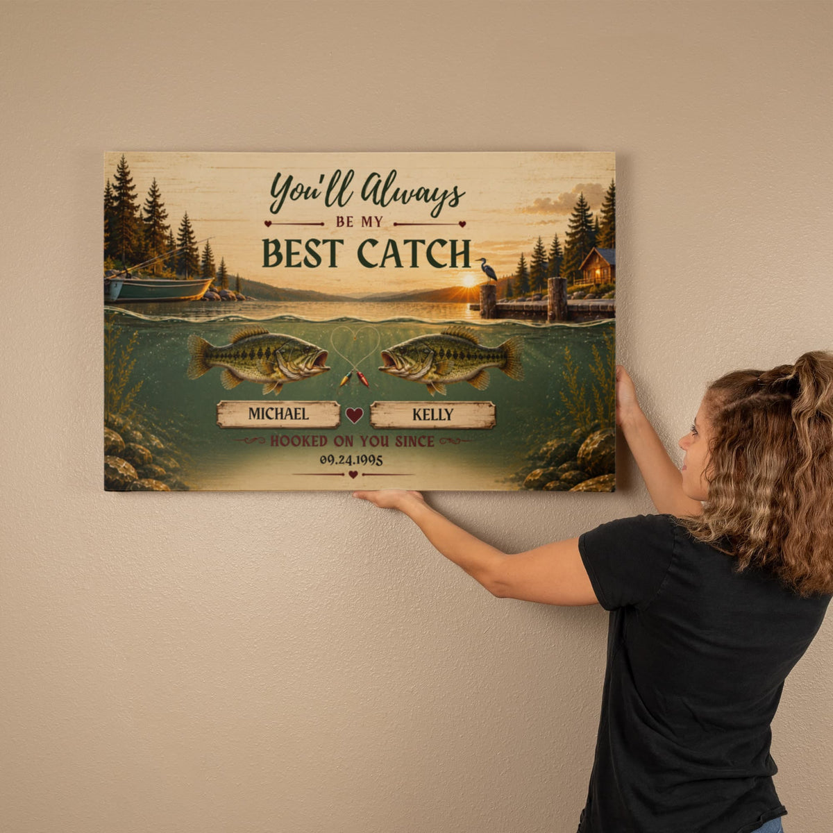 Custom Couple Names and Date Canvas Print