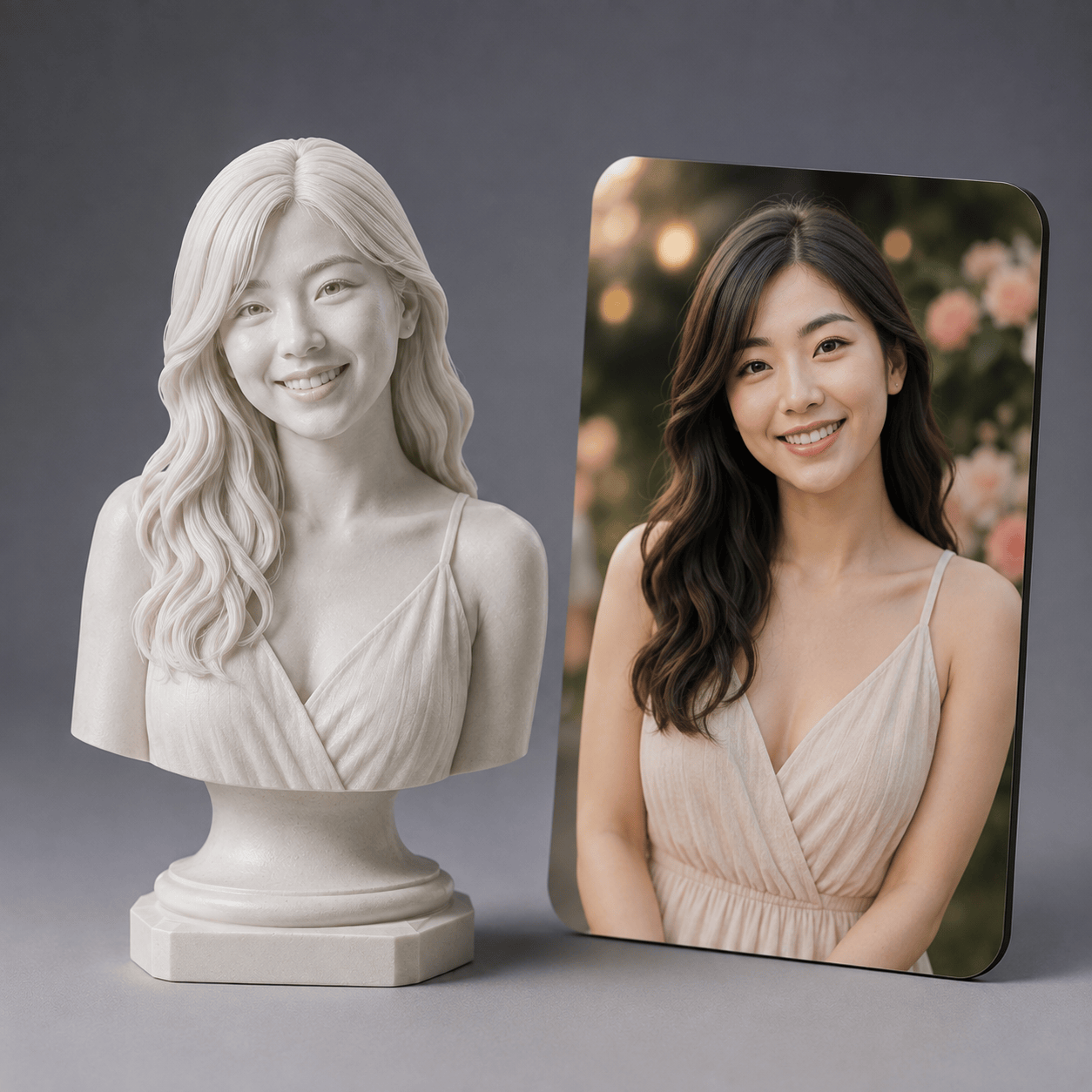 Custom 3D Portrait Statue, Turn Your Photo into a Lifelike Masterpiece