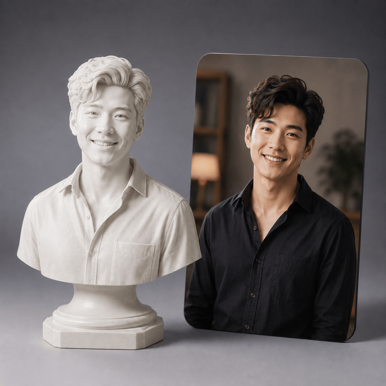 Custom 3D Portrait Statue, Turn Your Photo into a Lifelike Masterpiece