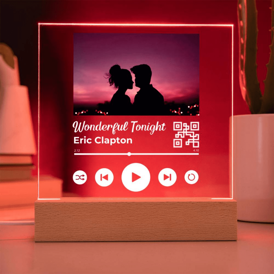 Custom Photo Acrylic Lamp Song Plaque With Built-In LED Lights