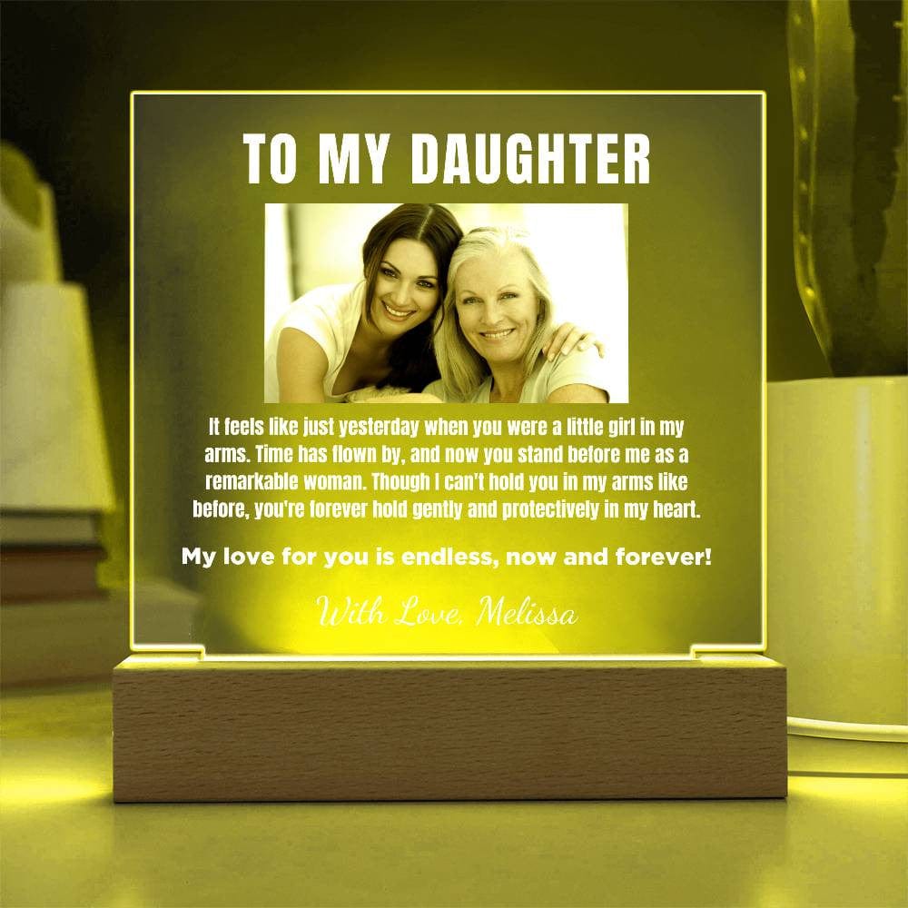 Personalized Gift for Daughter, Premium Acrylic Keepsake with Built-in LED Lights