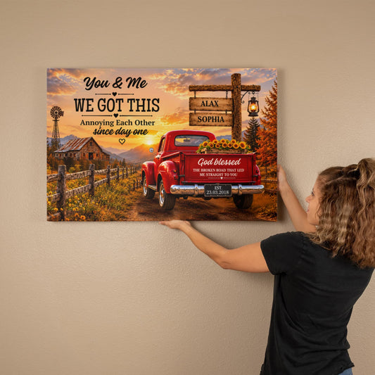 Custom Couple Names and Date Canvas Print