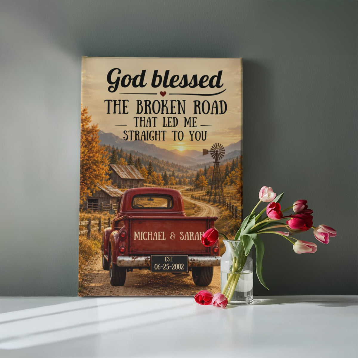 Personalized Red Truck Anniversary Gift