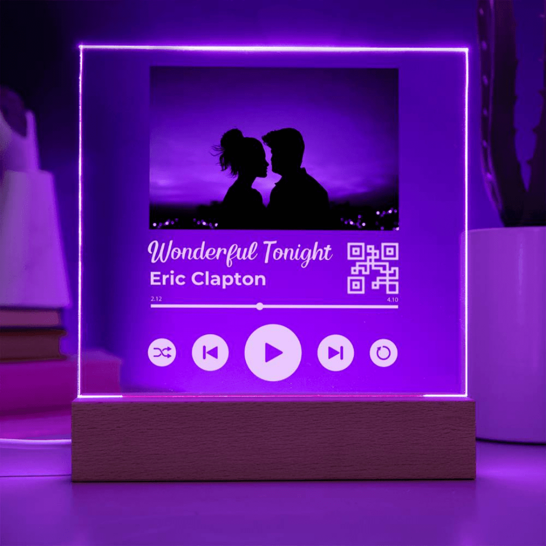 Custom Photo Acrylic Lamp Song Plaque With Built-In LED Lights