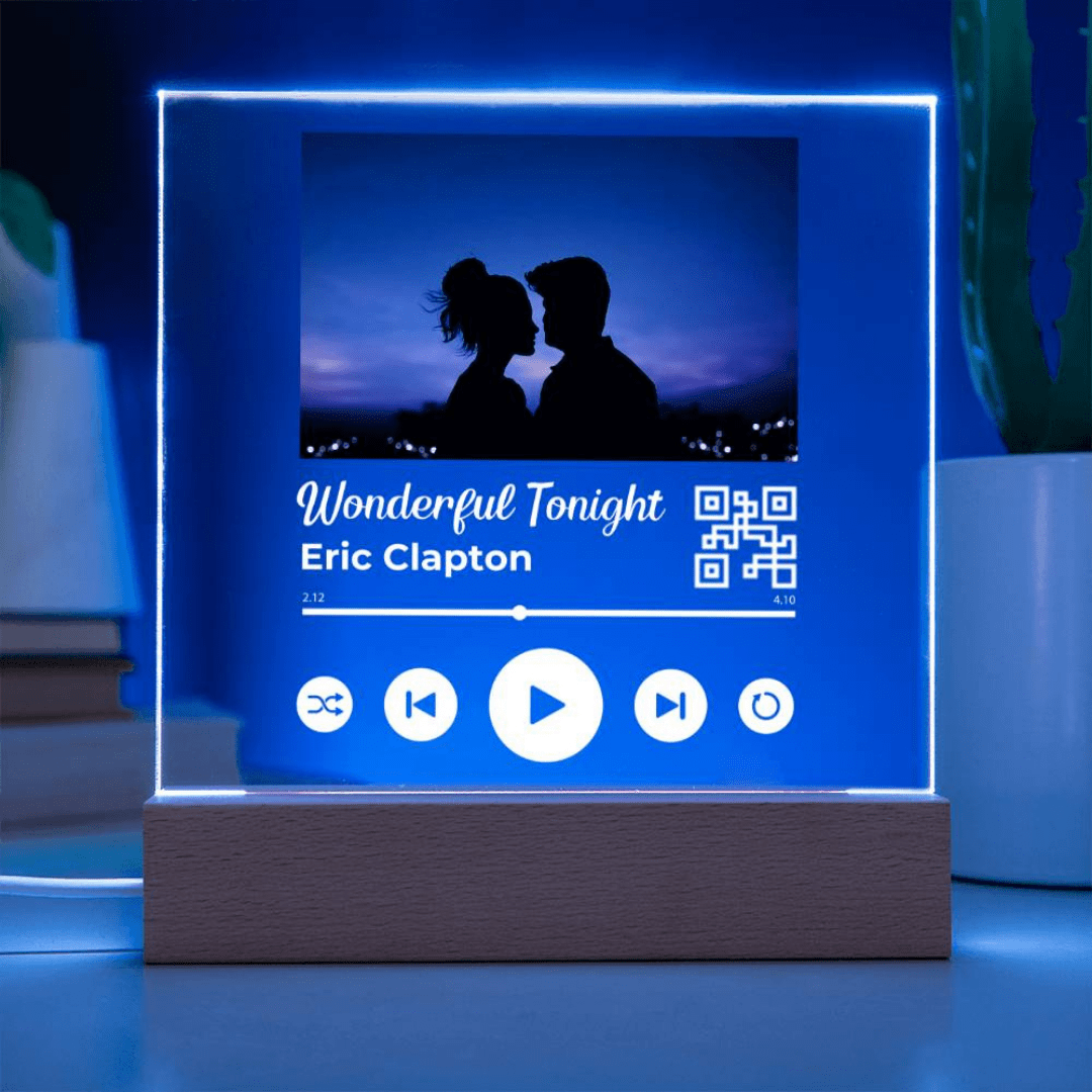 Custom Photo Acrylic Lamp Song Plaque With Built-In LED Lights