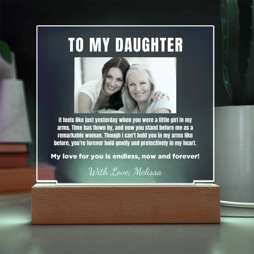 Personalized Gift for Daughter, Premium Acrylic Keepsake with Built-in LED Lights