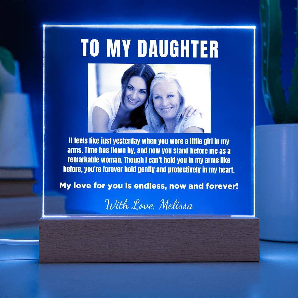 Personalized Gift for Daughter, Premium Acrylic Keepsake with Built-in LED Lights