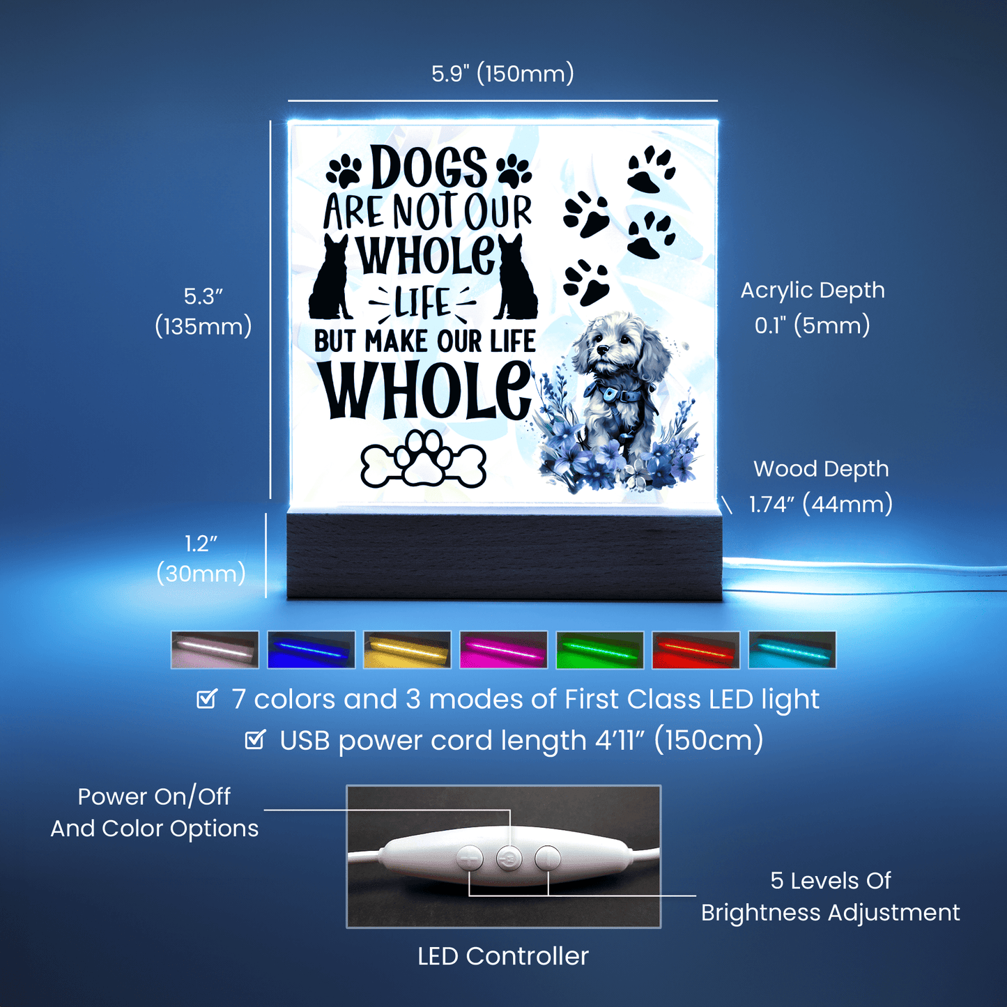 Dogs Are Not Our Whole Life - Gift For Dog Lovers - Acrylic Keepsake with Built-in LED Lights