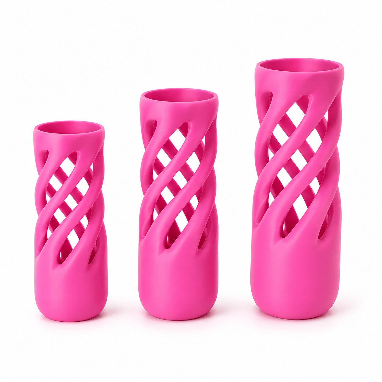 Modern Spiral Vase 3 Piece Set Sculptural Home Décor