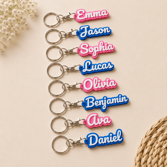Custom Name Keychain – Personalised Birthday Return Gift, 10 Pieces Set