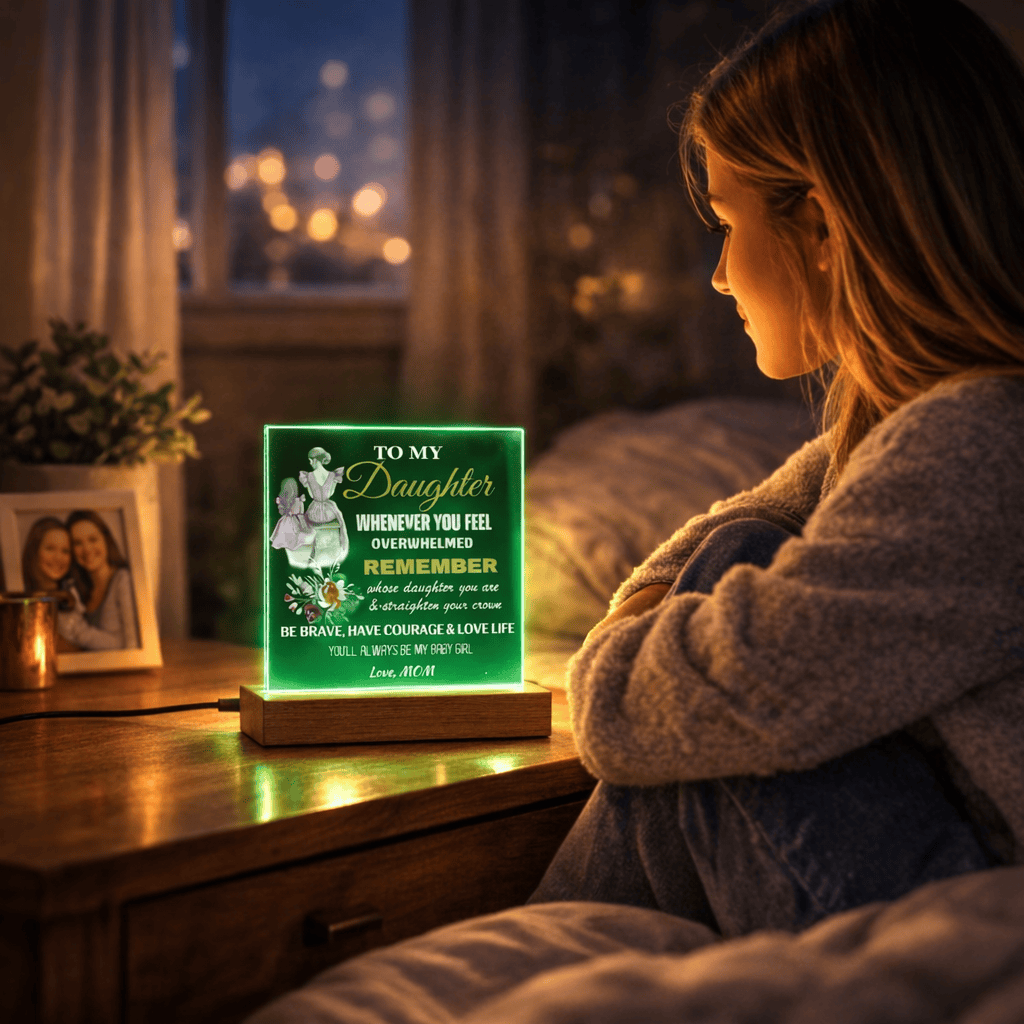 Gift for Daughter, Premium Acrylic Keepsake with Built-in LED Lights