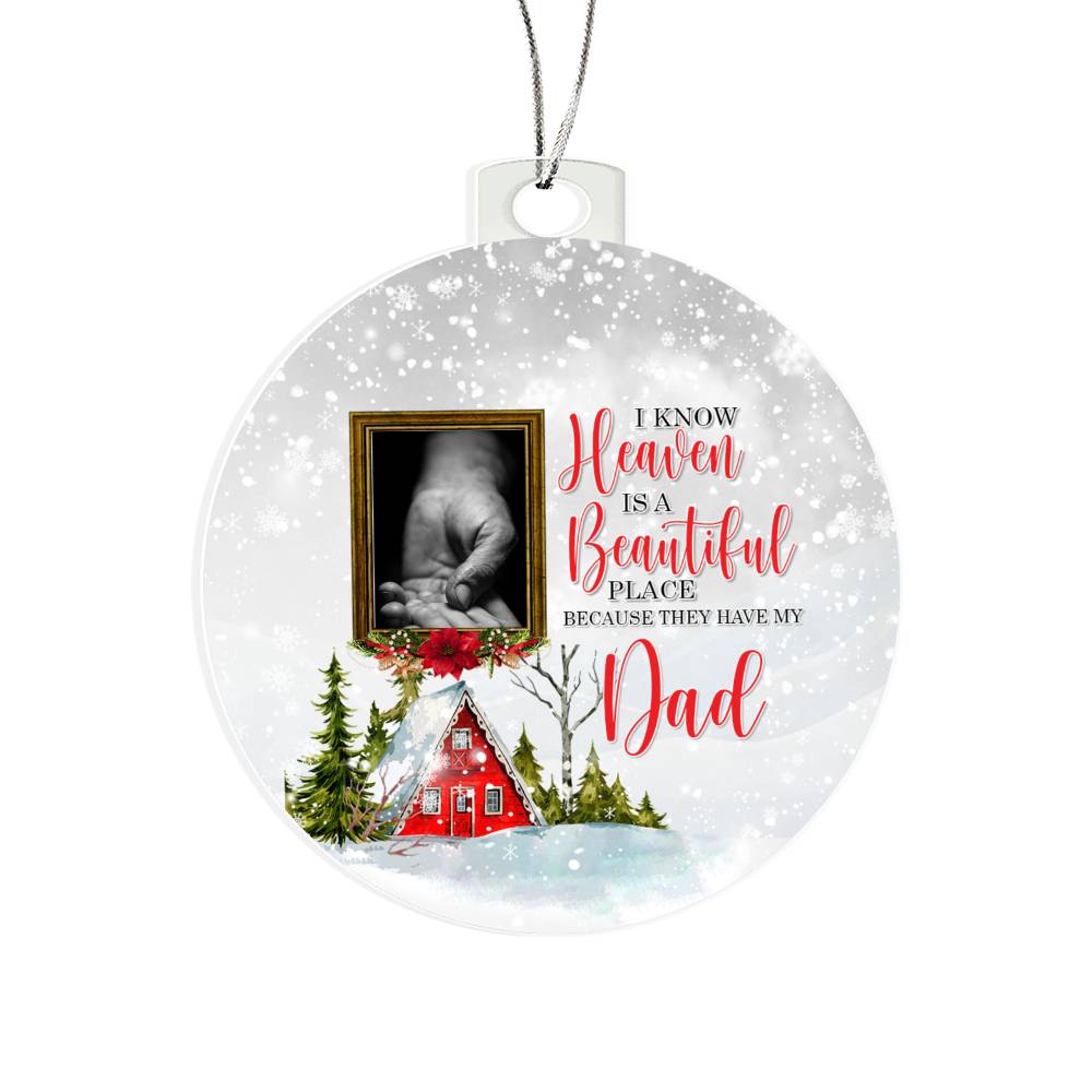 Custom Photo In Loving Memory - Christmas, Memorial Circle Acrylic Ornament Gift For Family