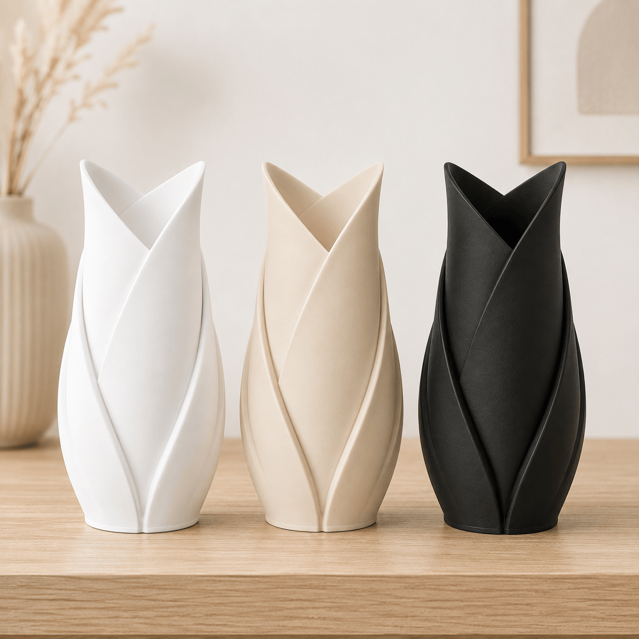Tulip Leaf Vase Decorative Vase (3 Pcs Set)