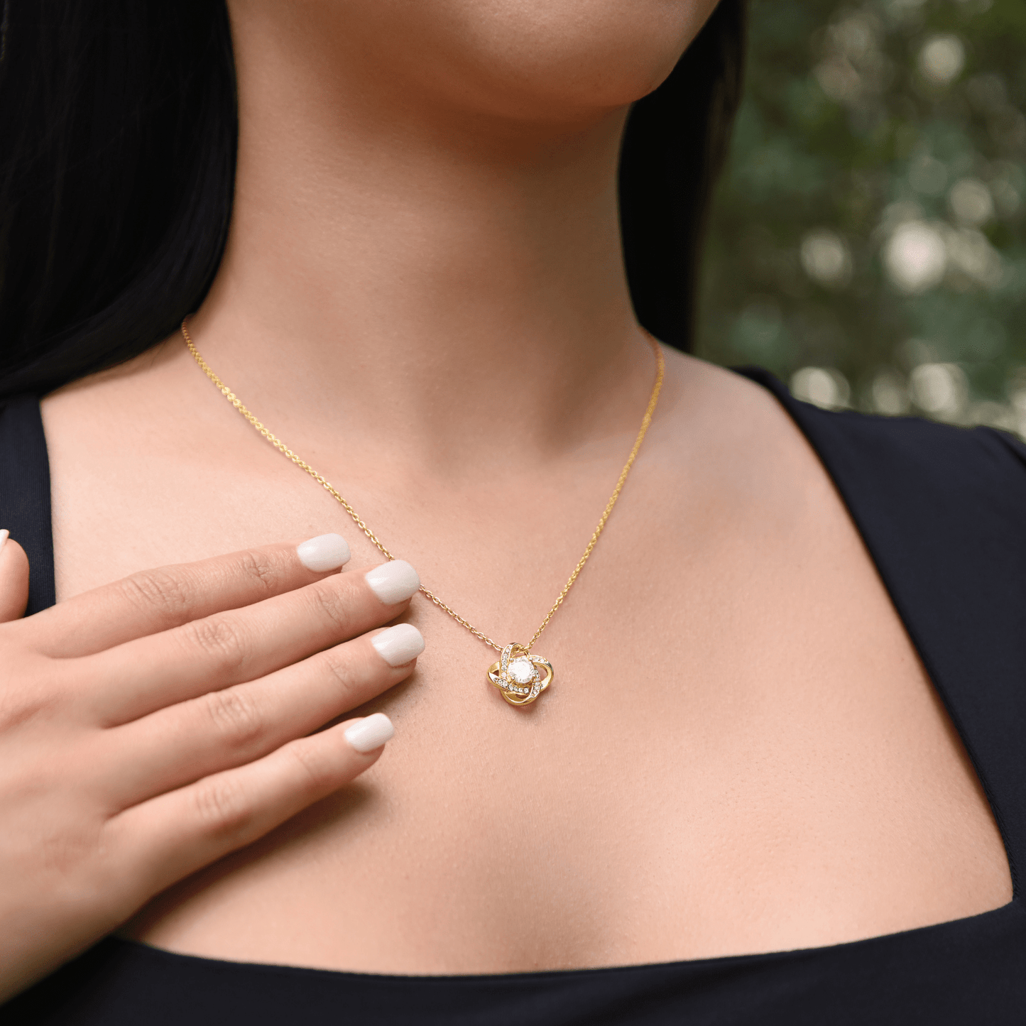 Custom Gift For Daughter, Love Knot Necklace With Personalized Message Card & Gift Box