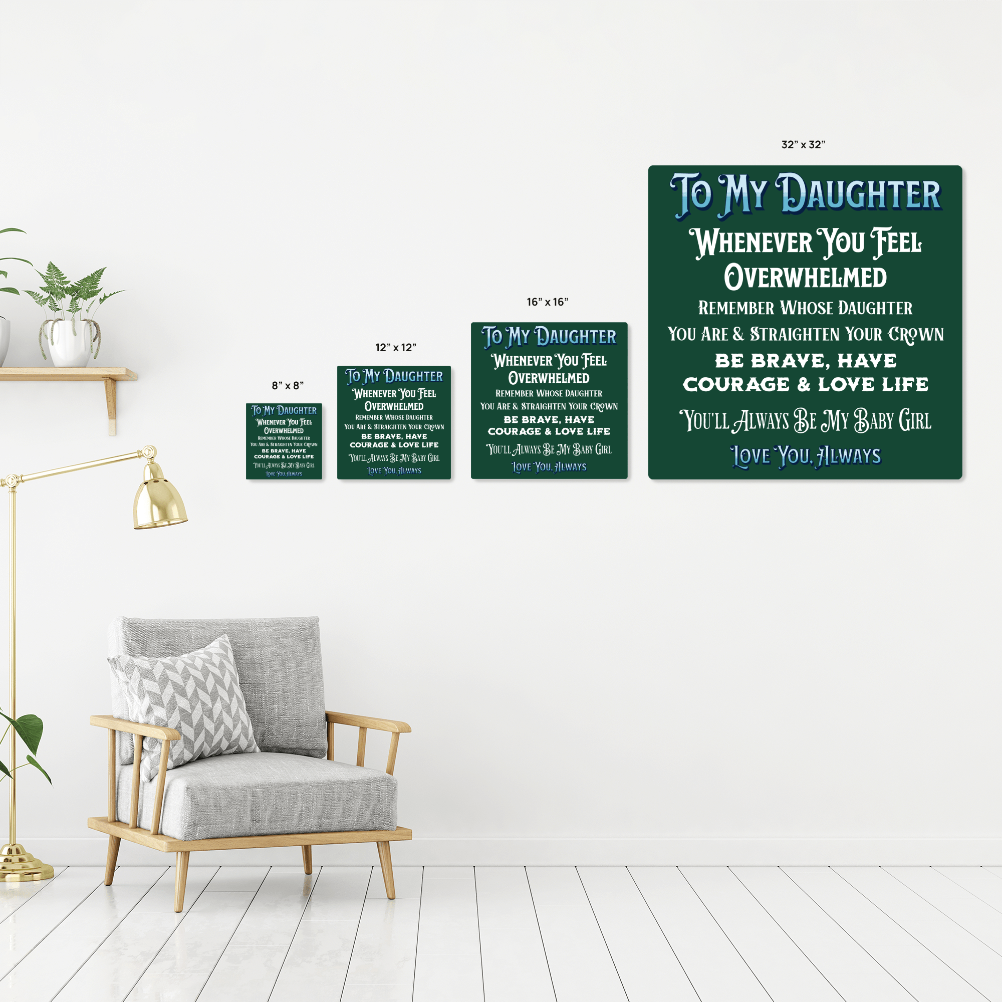 Gift For Daughter, High Gloss Aluminum Wall Art With Recessed Wooden Frame - Always Be My Baby Girl