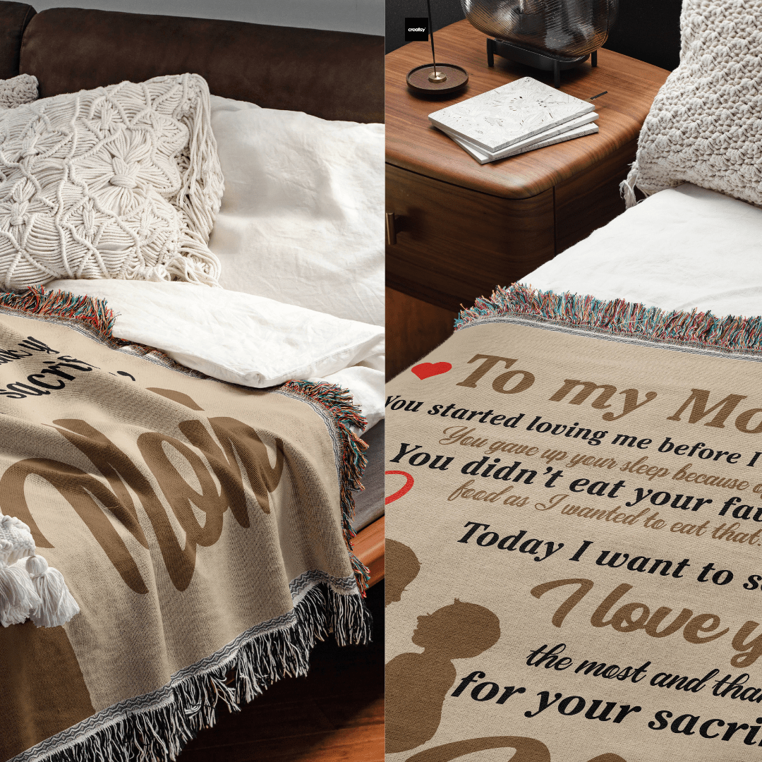 Gift For Mom, Premium Heirloom Woven Blanket - You Started Loving Me