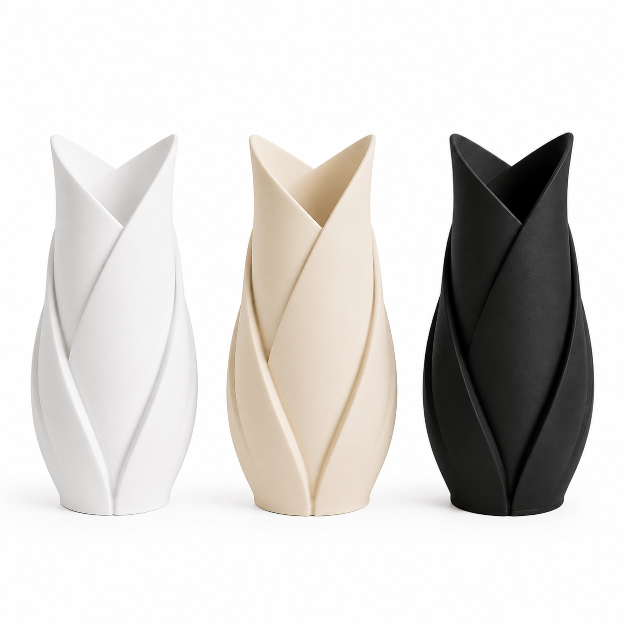 Tulip Leaf Vase Decorative Vase (3 Pcs Set)