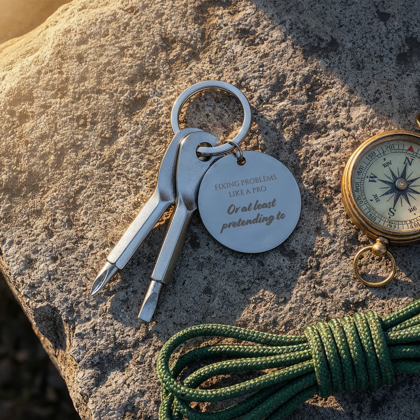 Pocket Screwdriver Keychain – Compact Tool with Custom Engraving Option