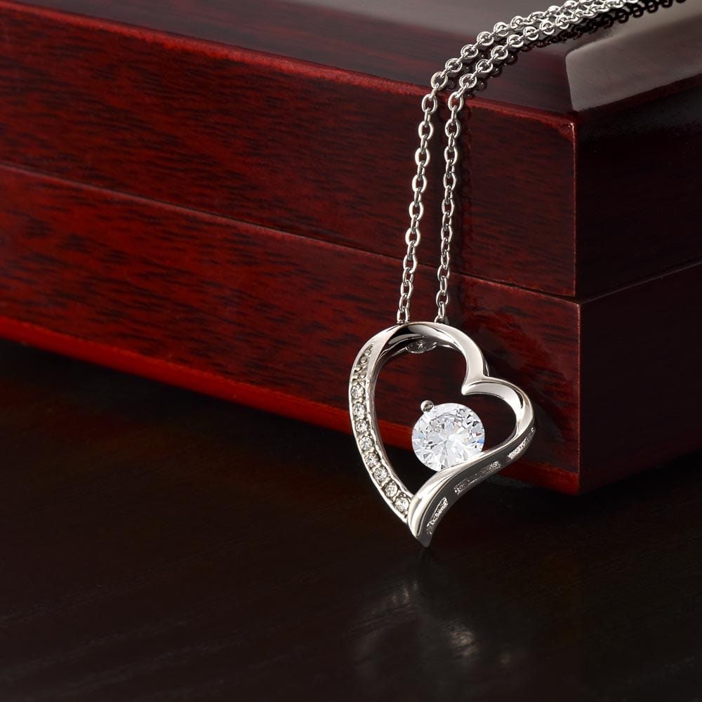 Gift For Daughter, Forever Love Pendant Necklace with Gift Box and Message Card