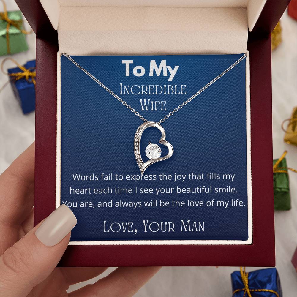A Sentimental Necklace Gift for Your Beloved Wife with Message Card and Elegant Gift Box