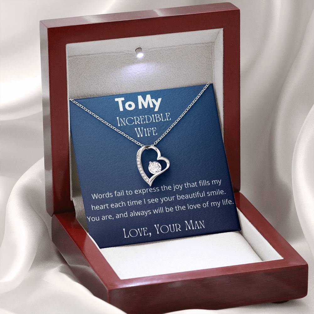 A Sentimental Necklace Gift for Your Beloved Wife with Message Card and Elegant Gift Box