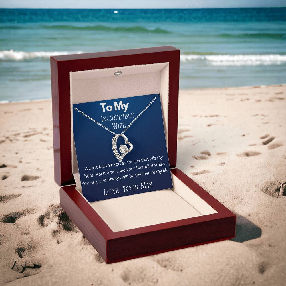 A Sentimental Necklace Gift for Your Beloved Wife with Message Card and Elegant Gift Box