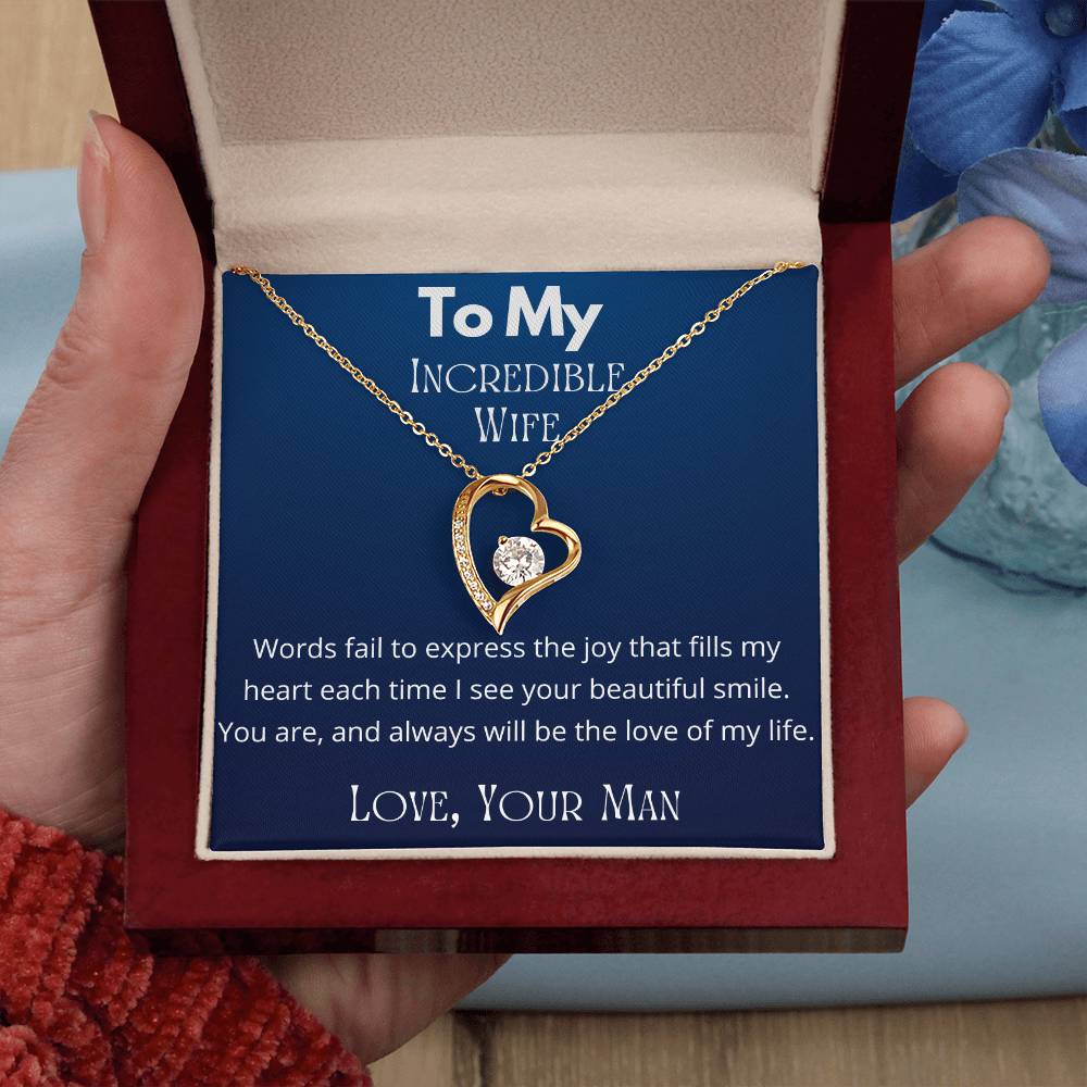 A Sentimental Necklace Gift for Your Beloved Wife with Message Card and Elegant Gift Box