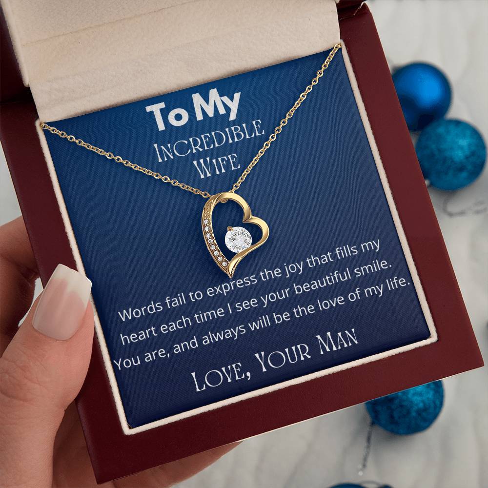 A Sentimental Necklace Gift for Your Beloved Wife with Message Card and Elegant Gift Box