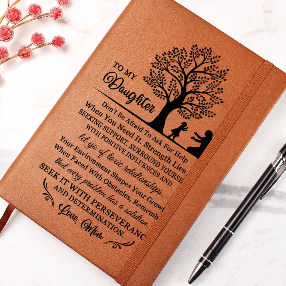 Daughter Gifts, Vegan Leather Ruled Notebook Journal, 100 Sheets, A5 Size Book