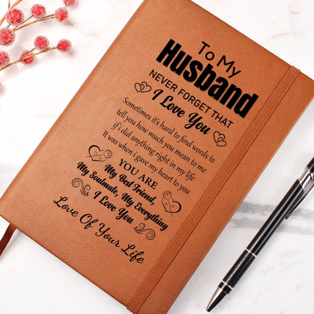 Gift for Husband, Vegan Leather Journal Notebook