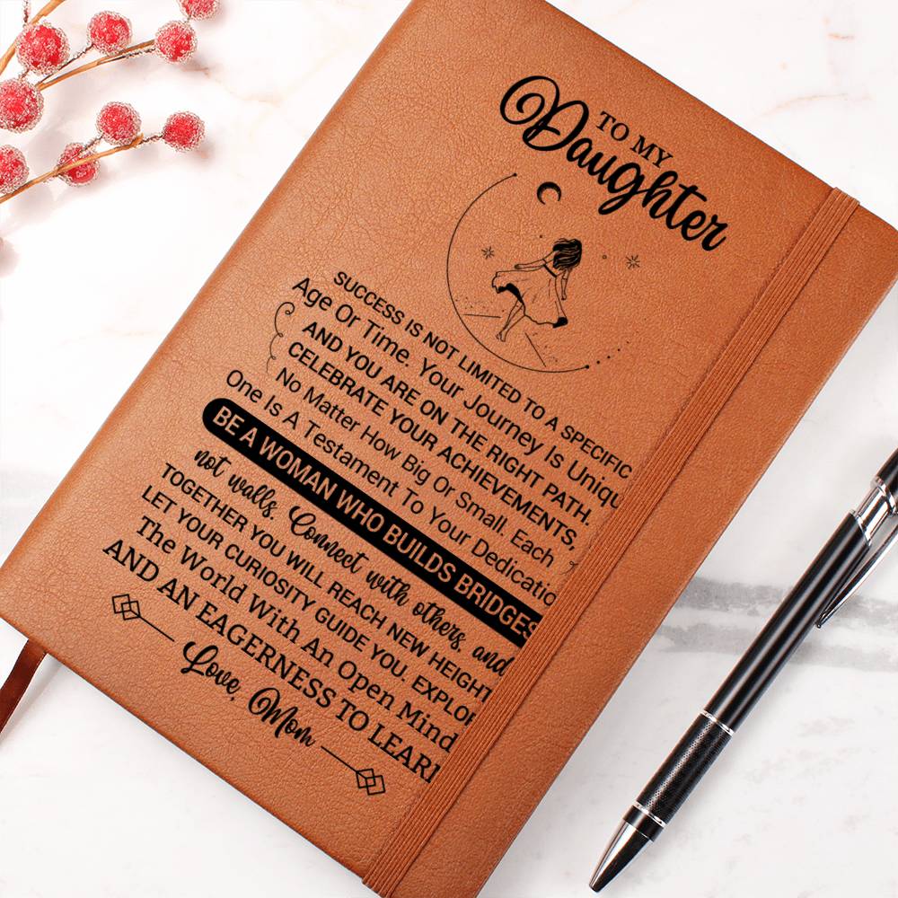 Daughter Gifts, Vegan Leather Ruled Notebook Journal, 100 Sheets, A5 Size Book