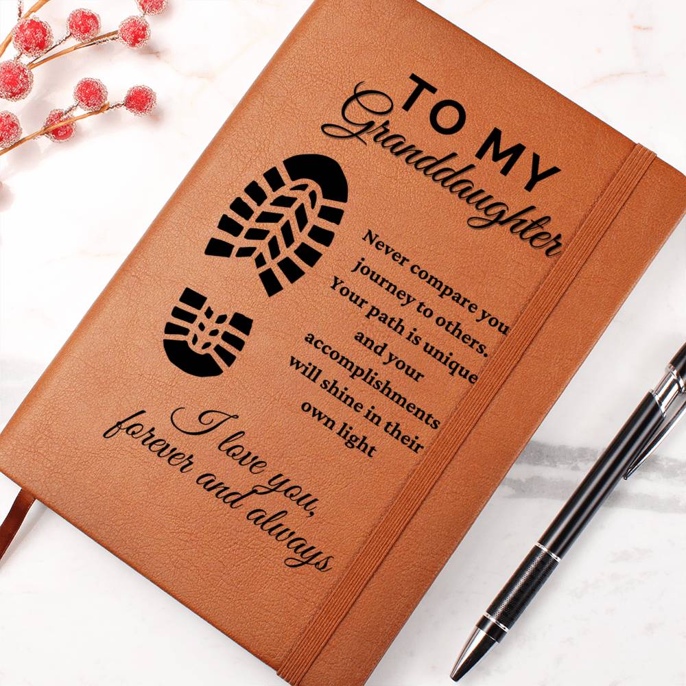 Vegan Leather Ruled Notebook Journal, Granddaughter Gifts, 100 Sheets, A5 Size Book