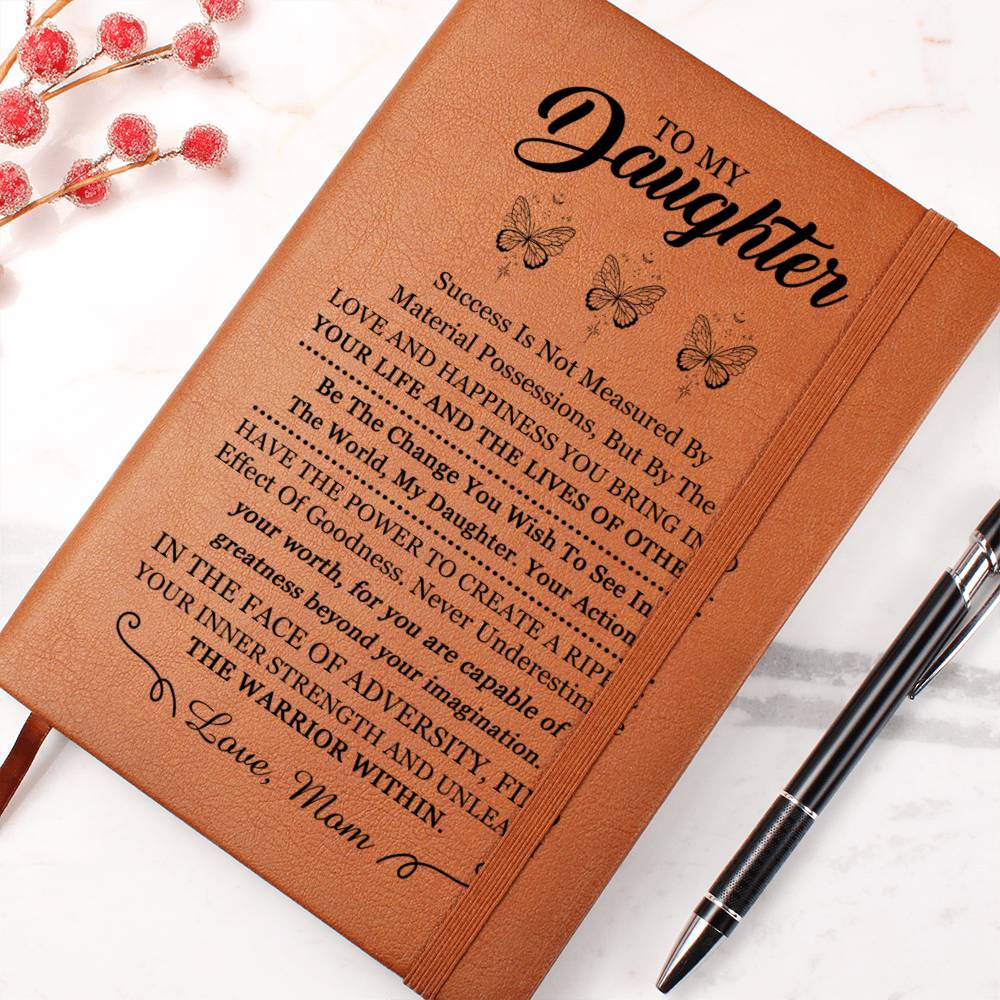 Daughter Gifts, Vegan Leather Ruled Notebook Journal, 100 Sheets, A5 Size Book