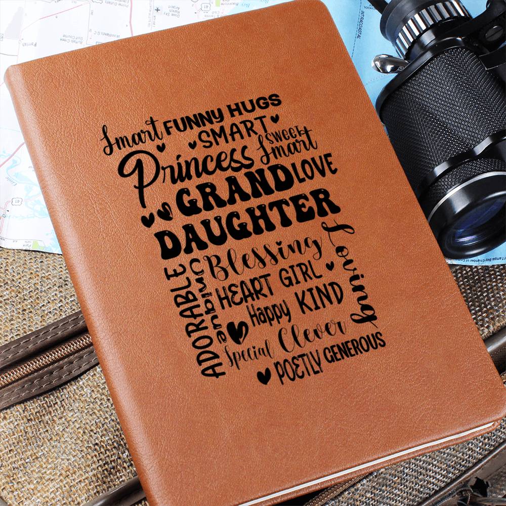 Vegan Leather Ruled Notebook Journal, Granddaughter Gifts, 100 Sheets, A5 Size Book - Adorable