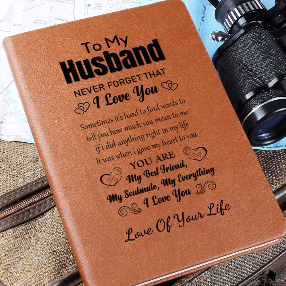 Gift for Husband, Vegan Leather Journal Notebook