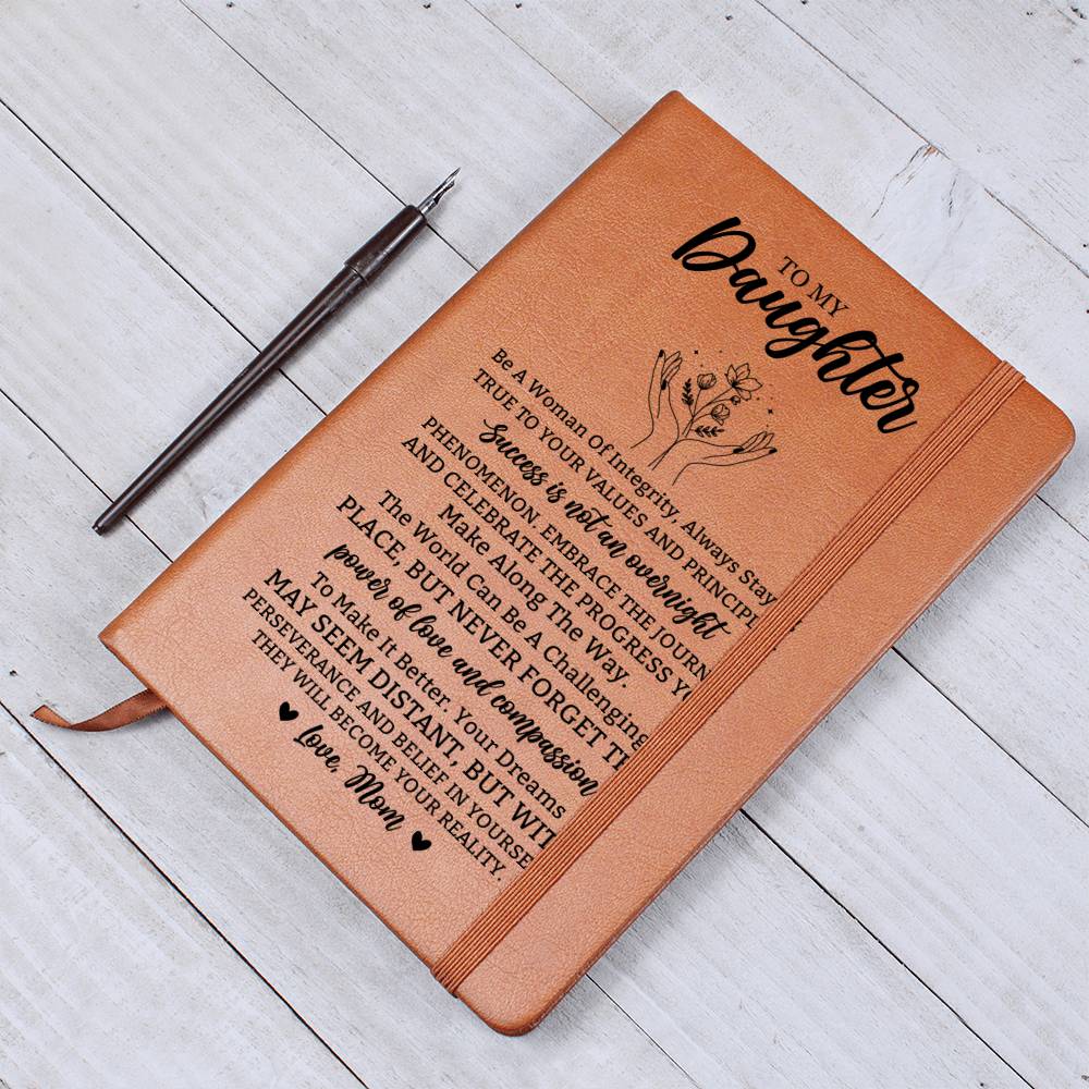 Daughter Gifts, Vegan Leather Ruled Notebook Journal, 100 Sheets, A5 Size Book