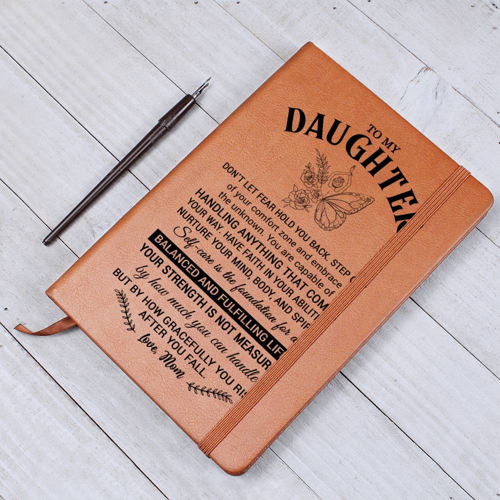 Daughter Gifts, Vegan Leather Ruled Notebook Journal, 100 Sheets, A5 Size Book