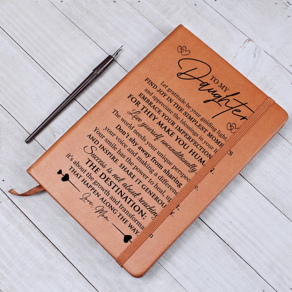 Daughter Gifts, Vegan Leather Ruled Notebook Journal, 100 Sheets, A5 Size Book