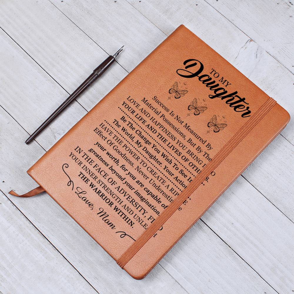 Daughter Gifts, Vegan Leather Ruled Notebook Journal, 100 Sheets, A5 Size Book