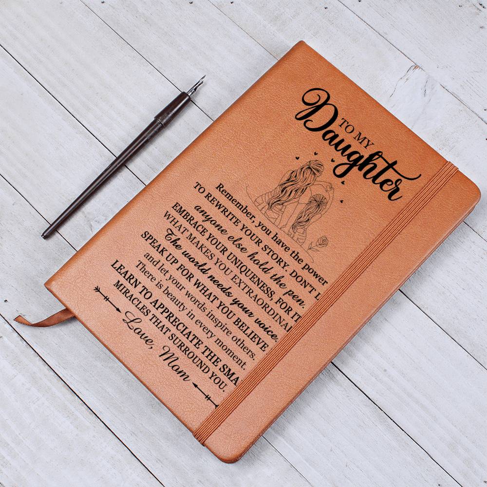 Daughter Gifts, Vegan Leather Ruled Notebook Journal, 100 Sheets, A5 Size Book