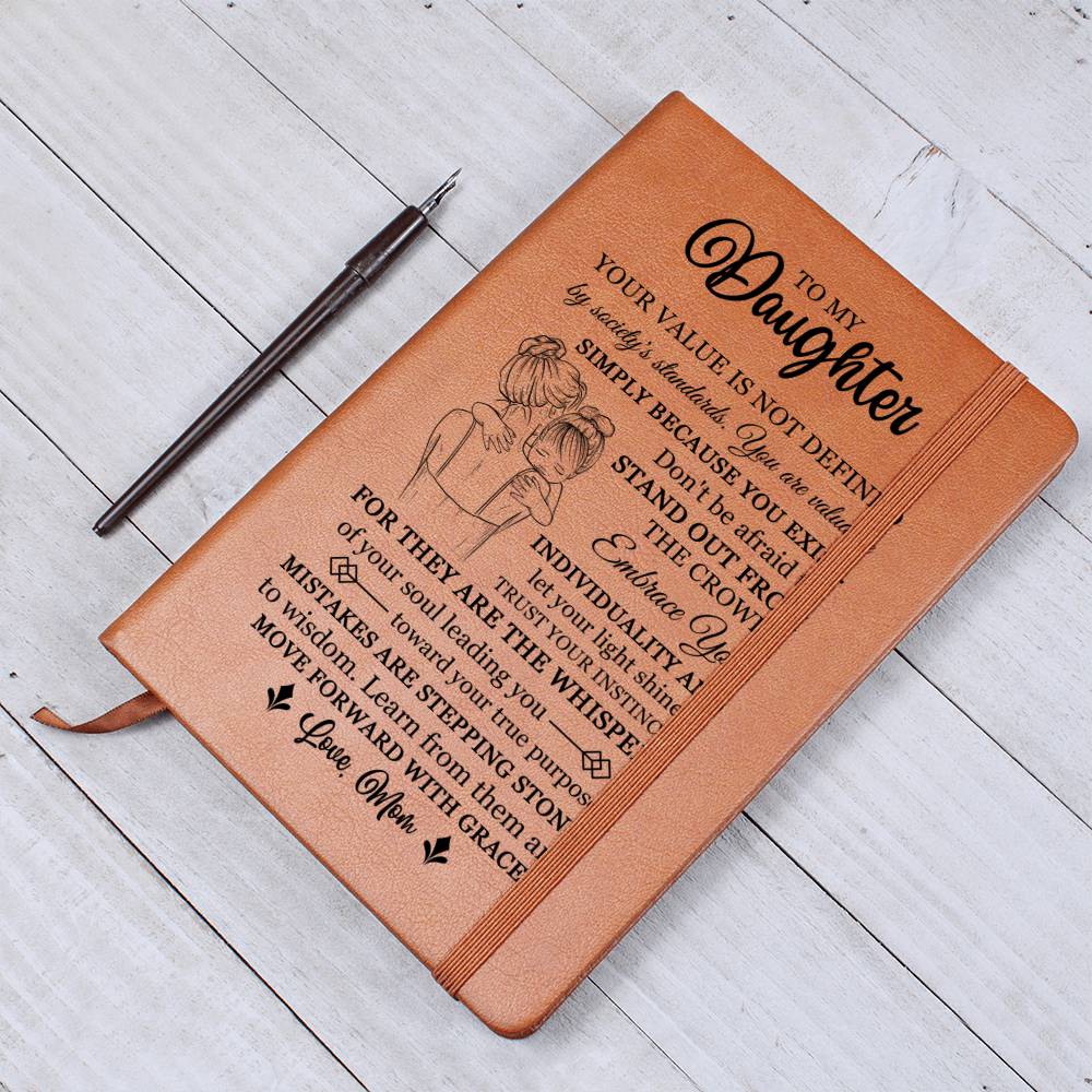 Daughter Gifts, Vegan Leather Ruled Notebook Journal, 100 Sheets, A5 Size Book