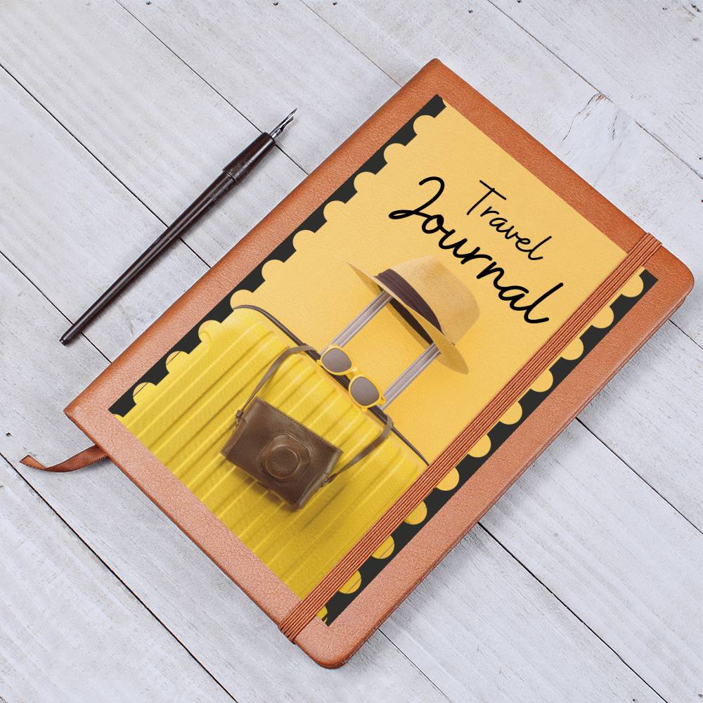 Vegan Leather Travel Journal Notebook, A5 Size, Ruled 100 Sheets