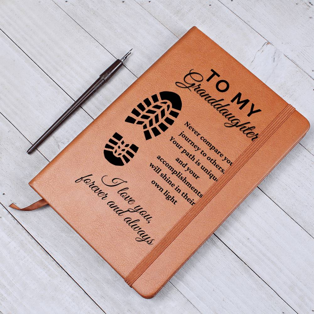 Vegan Leather Ruled Notebook Journal, Granddaughter Gifts, 100 Sheets, A5 Size Book