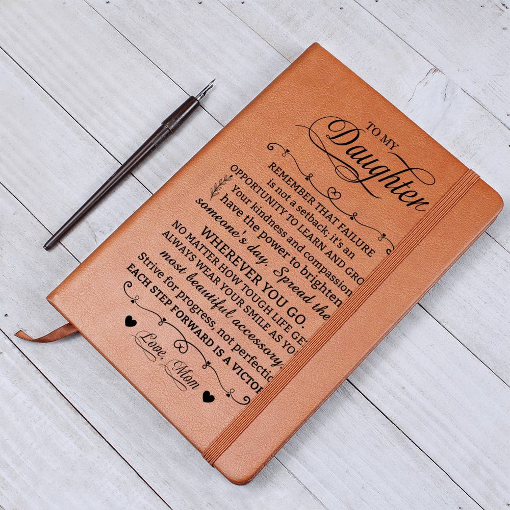 Daughter Gifts, Vegan Leather Ruled Notebook Journal, 100 Sheets, A5 Size Book