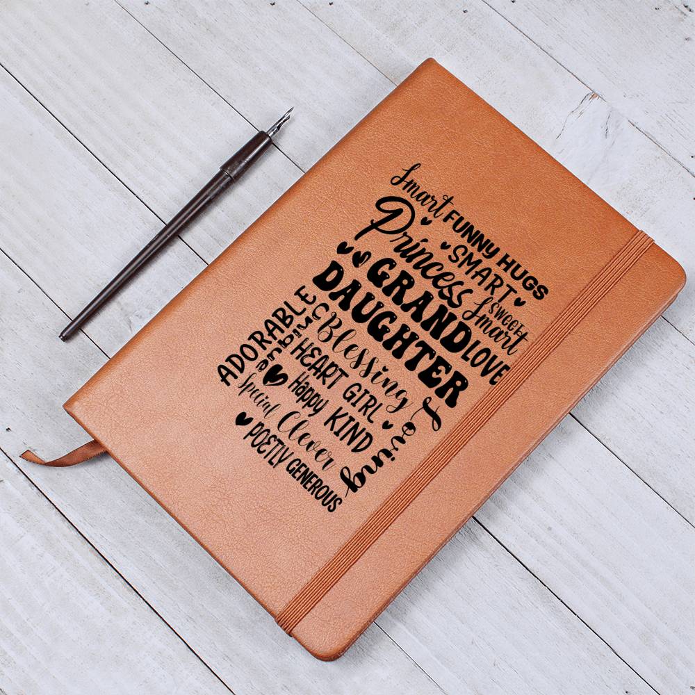 Vegan Leather Ruled Notebook Journal, Granddaughter Gifts, 100 Sheets, A5 Size Book - Adorable