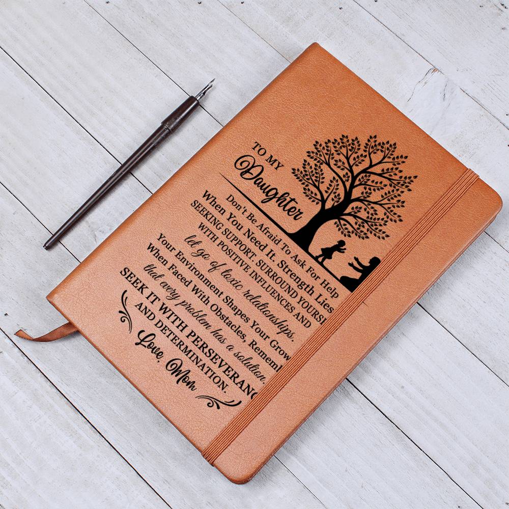 Daughter Gifts, Vegan Leather Ruled Notebook Journal, 100 Sheets, A5 Size Book